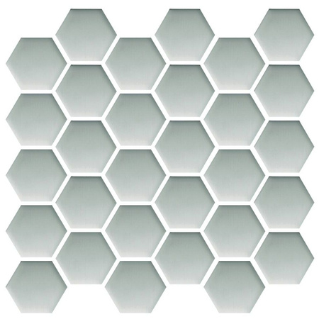 PLATINUM GLASS HEXAGON MOSAIC 25x25,8