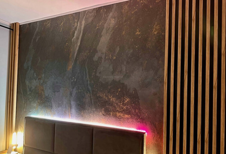 Kamień w rolce Fornir kamienny Naturalny Black Slate Gold 122x280x0,2 cm