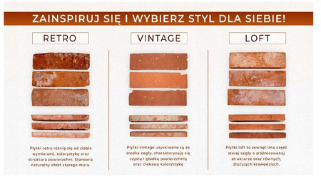PŁYTKI Z CEGŁY ROZBIÓRKOWEJ VINTAGE PREMIUM 7x27x2
