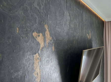 Kamień w rolce Fornir kamienny Naturalny Black Slate Gold 122x280x0,2 cm