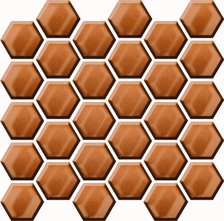 MOZAIKA COPPER GLASS HEXAGON MOSAIC 25x25,8 CC