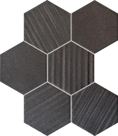 HORIZON HEX BLACK MOZAIKA 22,1X28,9