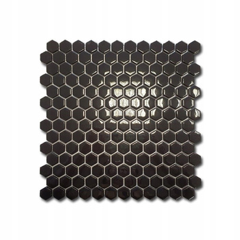 Mozaika Enamel Hexagon Negro Brillo 30,8x29,8