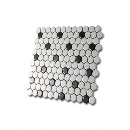 Mozaika Hexagon Blanco&BLACK 26x30