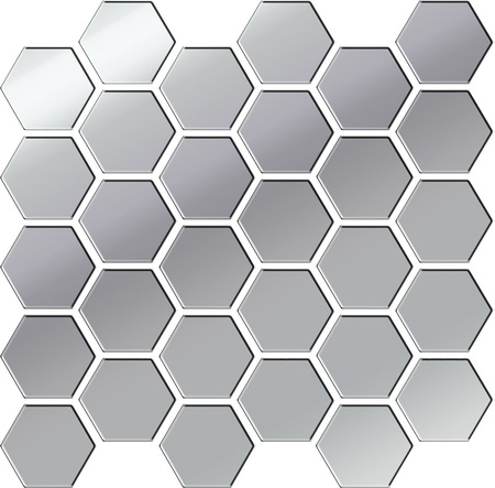 PLATINUM GLASS HEXAGON MOSAIC 25x25,8