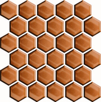 MOZAIKA COPPER GLASS HEXAGON MOSAIC 25x25,8 CC